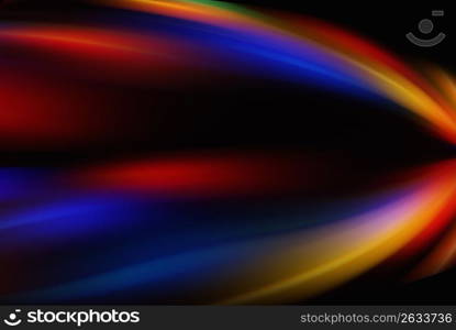 Blurred movement of multi coloured lights