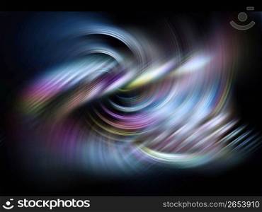 Blurred movement of multi coloured lights