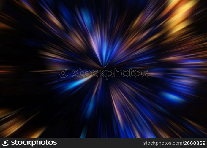 Blurred movement of multi coloured lights