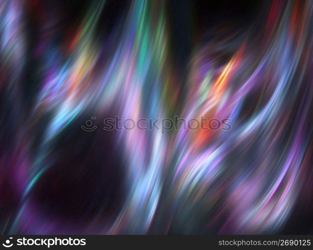 Blurred movement of multi coloured lights