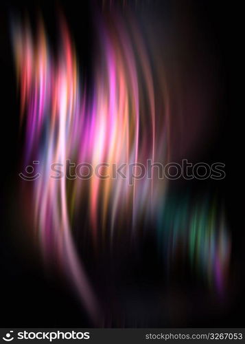 Blurred movement of multi coloured lights