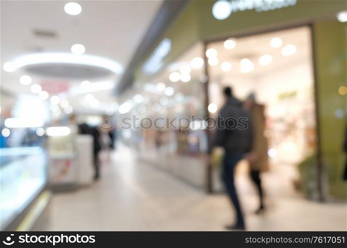 Blurred people in the mall