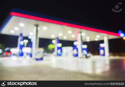 Blurred photo of gasoline station