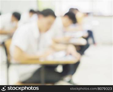 Blurred picture of student in the examination room