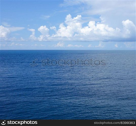 blurred sea and blue sky