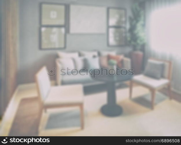 Blurred simply style living room