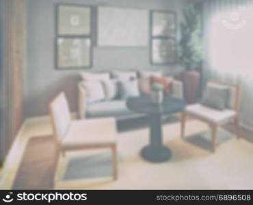 Blurred simply style living room