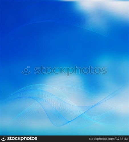 Blurred sky abstract background with blend lines waves effect. Mesh is used to create smooth color transaction.&#xA;