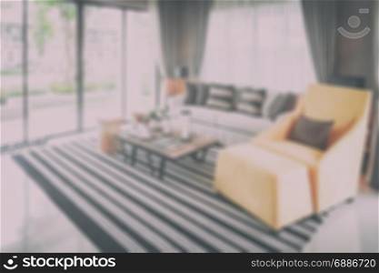 Blurred sofa set in living room