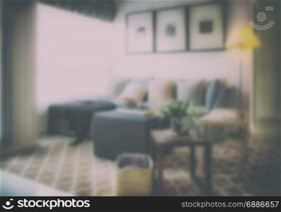 Blurred sofa set in modern living room