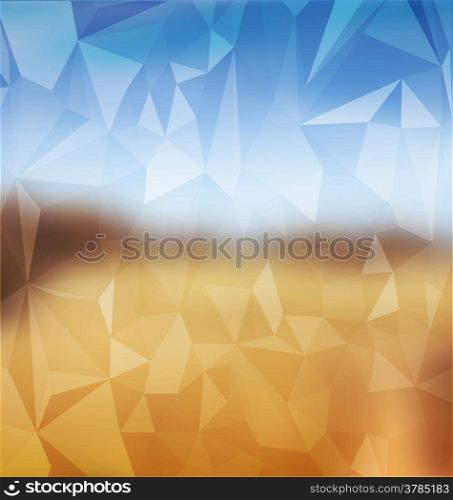 Blurred yellow and blue abstract background polygonal mosaic on top. Mesh is used to create smooth color transaction.&#xA;&#xA;