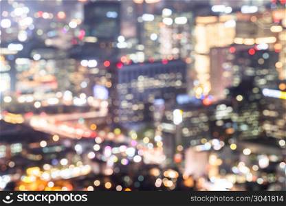 blurrred background of Seoul Downtown. Abstract blurrred background of Seoul Downtown cityscape Night view in South Korea