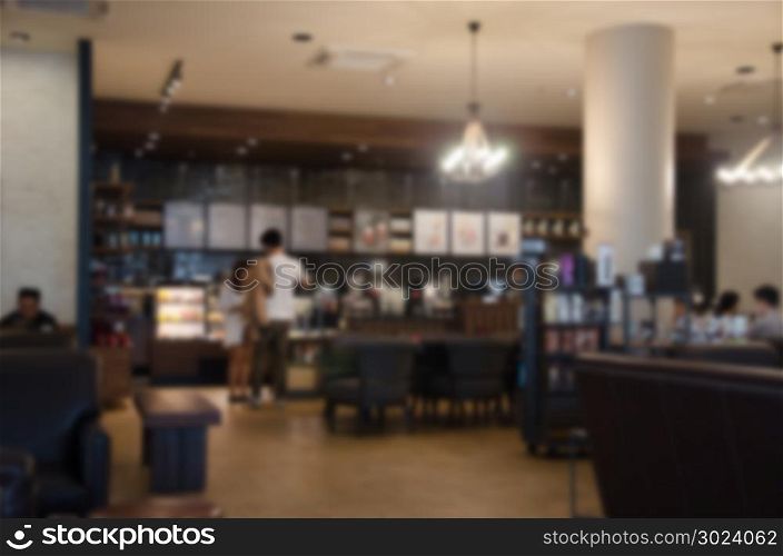 Blurry background in a cafe.Vintage tone