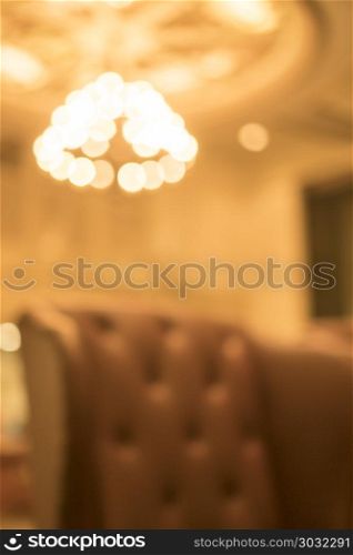 blurry background of Chandeliers in luxury hotels