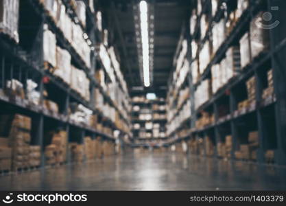 blurry background of warehouse, concept of international export