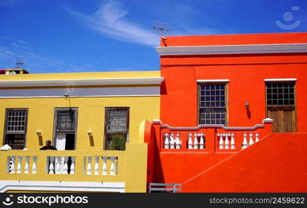  Bo-Kaap district, Cape Town, South Africa - 14 December 2021   Distinctive bright houses in the bo-kaap district of Cape Town, South Africa