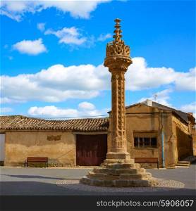 Boadilla del Camino Gothic rollo by Saint James Way XV century in Castilla Leon Spain