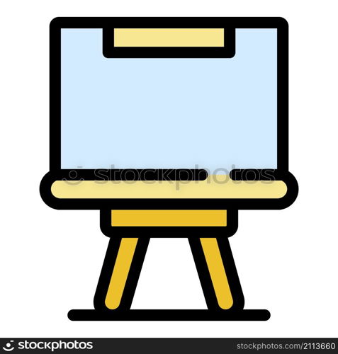 Board easel icon. Outline board easel vector icon color flat isolated. Board easel icon color outline vector