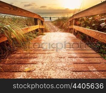 boardwalk on beach