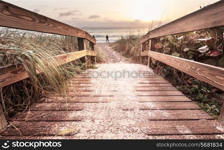 Boardwalk on beach