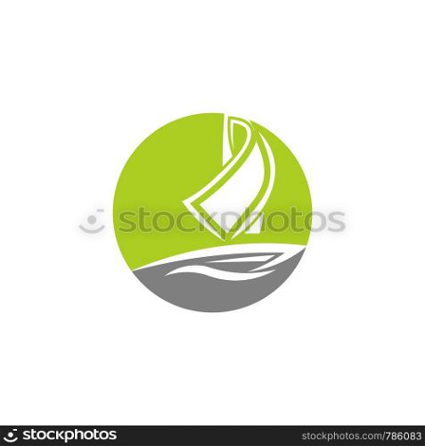 boat and colorful logo template