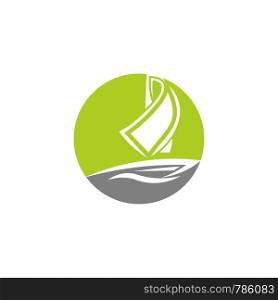 boat and colorful logo template