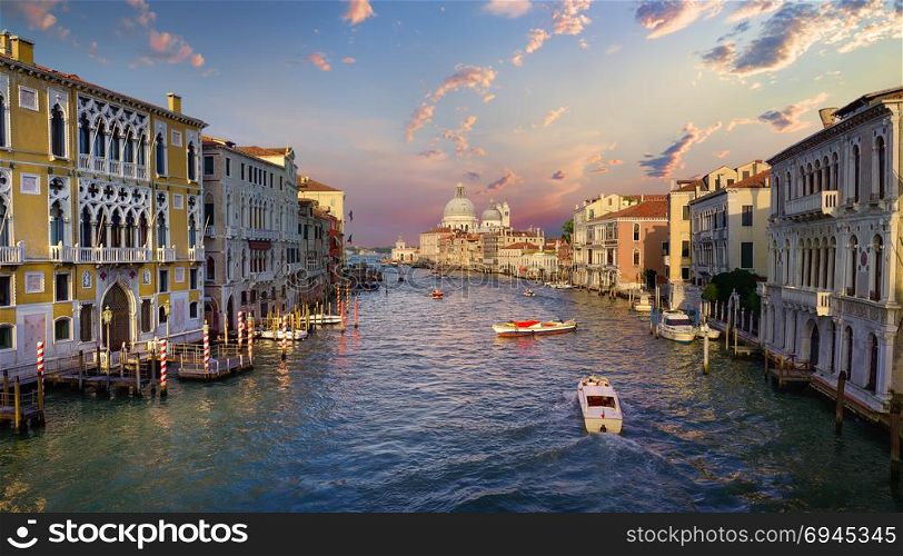 Boat at Grand Canal in Venice, Italy