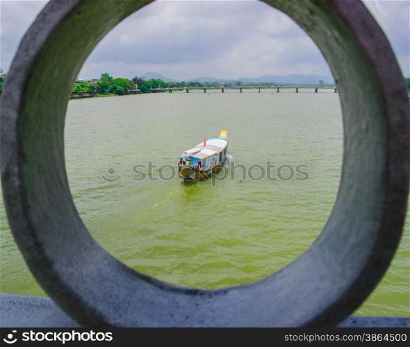 boat at Perfume River (Song Huong) near Hue, Vietnam