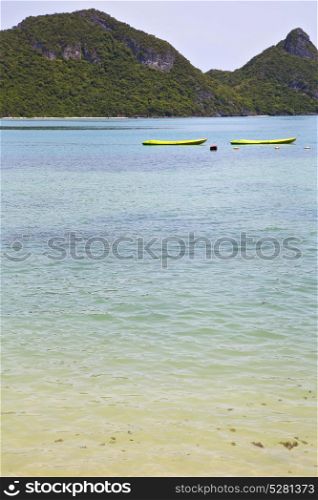 boat coastline of a green lagoon and tree south china sea thailand kho phangan bay