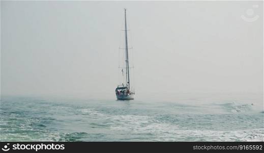 boat fog sea ocean sail sailing