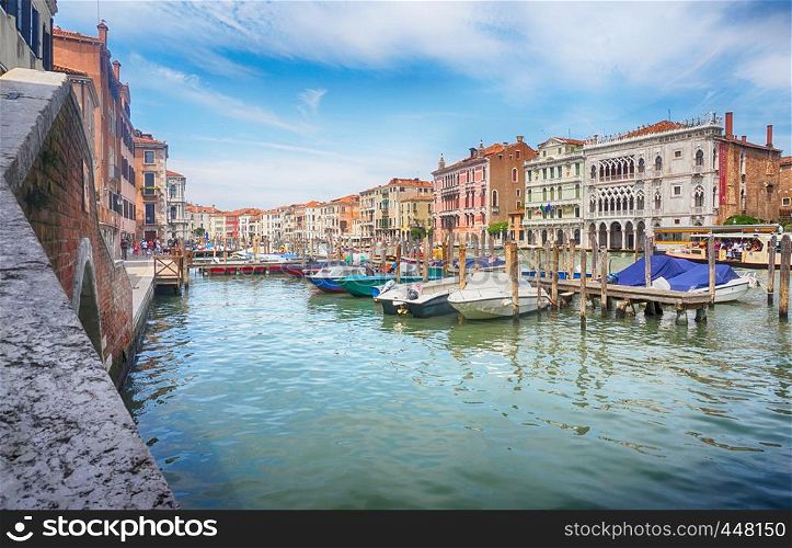 Boat harbor - Canale Grande, Venice, Italy