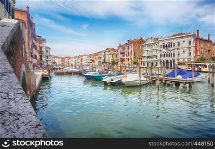 Boat harbor - Canale Grande, Venice, Italy