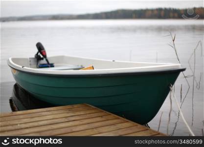boat in lake nature background