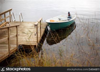 boat in lake nature background