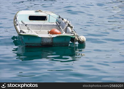 Boat in the sea, Italian Riviera, Santa Margherita Ligure, Genoa, Liguria, Italy