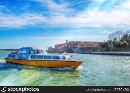 boat on the sea in venice ans city