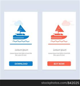 Boat, Ship, Indian, Country Blue and Red Download and Buy Now web Widget Card Template