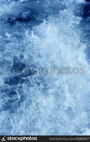Boat wake foam water propeller wash blue saltwater