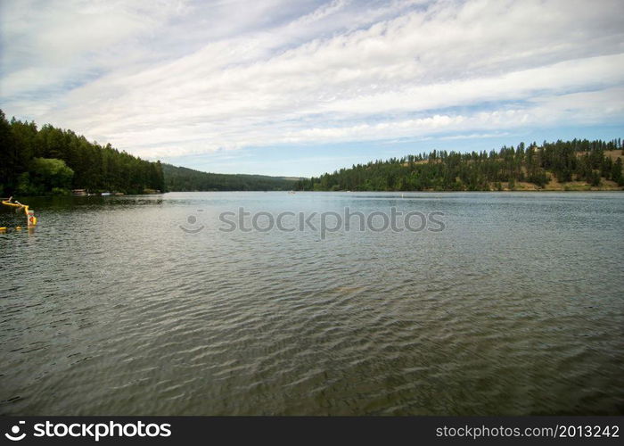 boating on long lake near spokane in nine mile falls washington state