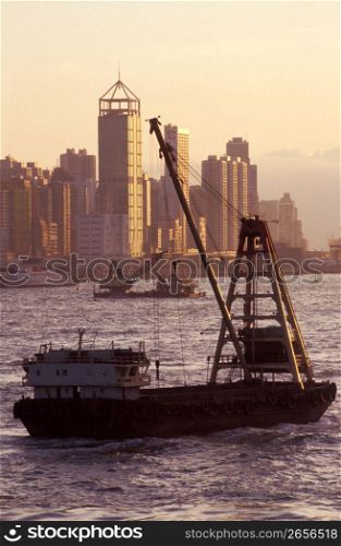 Boats and Hong Kong waterfront