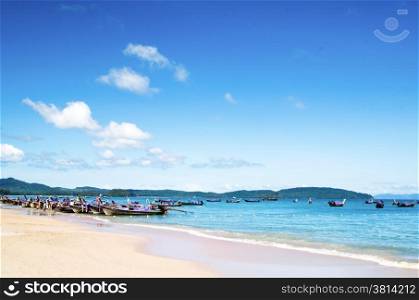 boats and islands in andaman sea Thailand