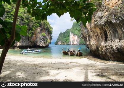 boats and islands in andaman sea Thailand