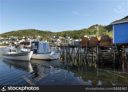 Boats at dock, Petty Harbor-Maddox Cove, St. John&rsquo;s, Avalon Peninsula, Newfoundland And Labrador, Canada