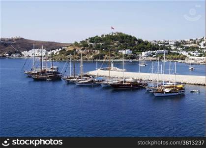 Boats at marina in Bodrum, Turkey
