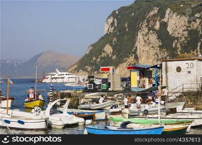 Boats at the dock, Marina Grande, Capri, Campania, Italy