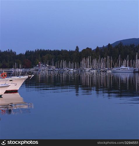 Boats at the marina in Vancouver, British Columbia