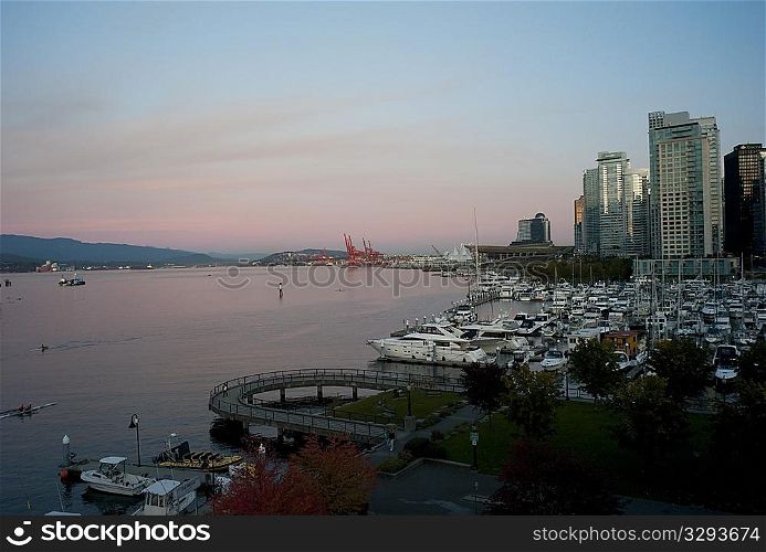 Boats docked in Vancouver, British Columbia, Canada