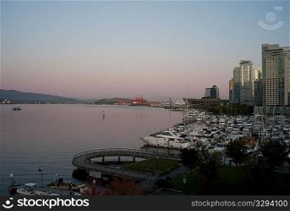 Boats docked in Vancouver, British Columbia, Canada