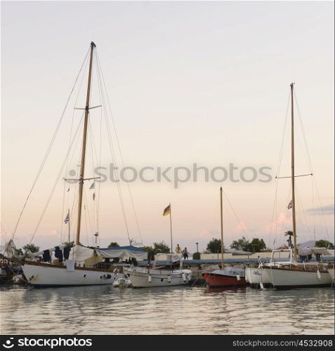 Boats in a harbor, Ischia Island, Italy