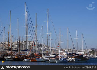 Boats in marina, Bodrum, Turkey